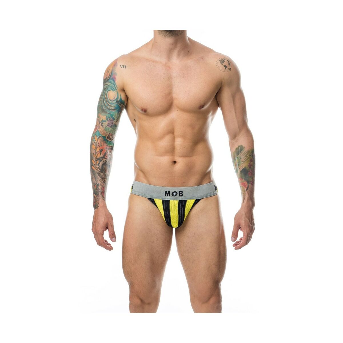 Tanga Mob Eroticwear Gelb Schwarz XXL - AWK Flagship