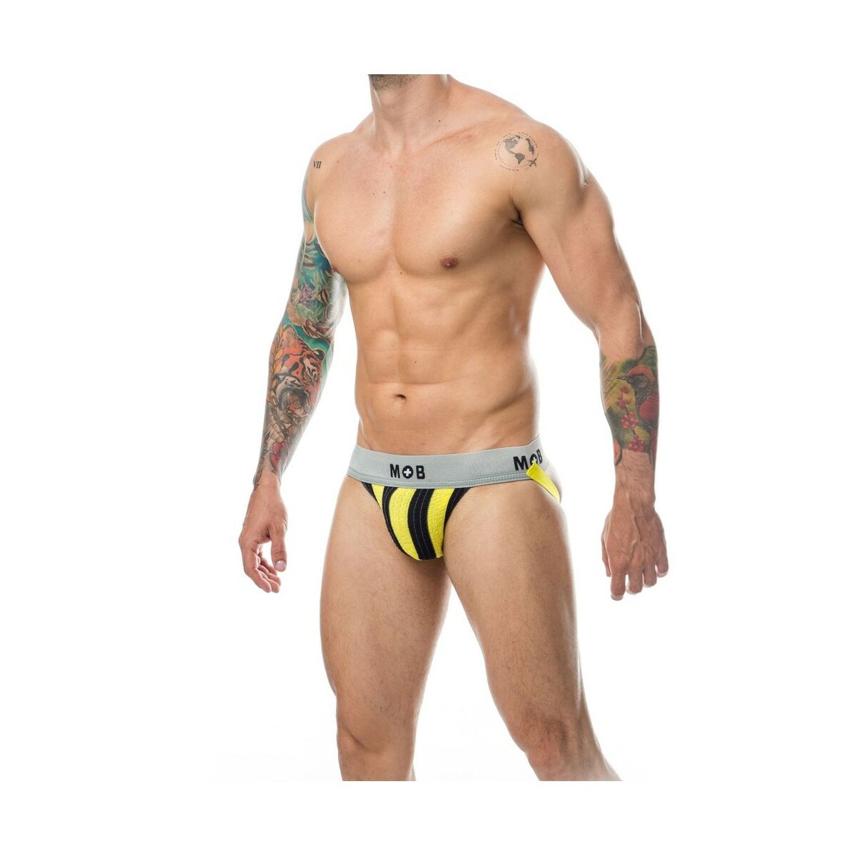 Tanga Mob Eroticwear Gelb Schwarz XXL - AWK Flagship