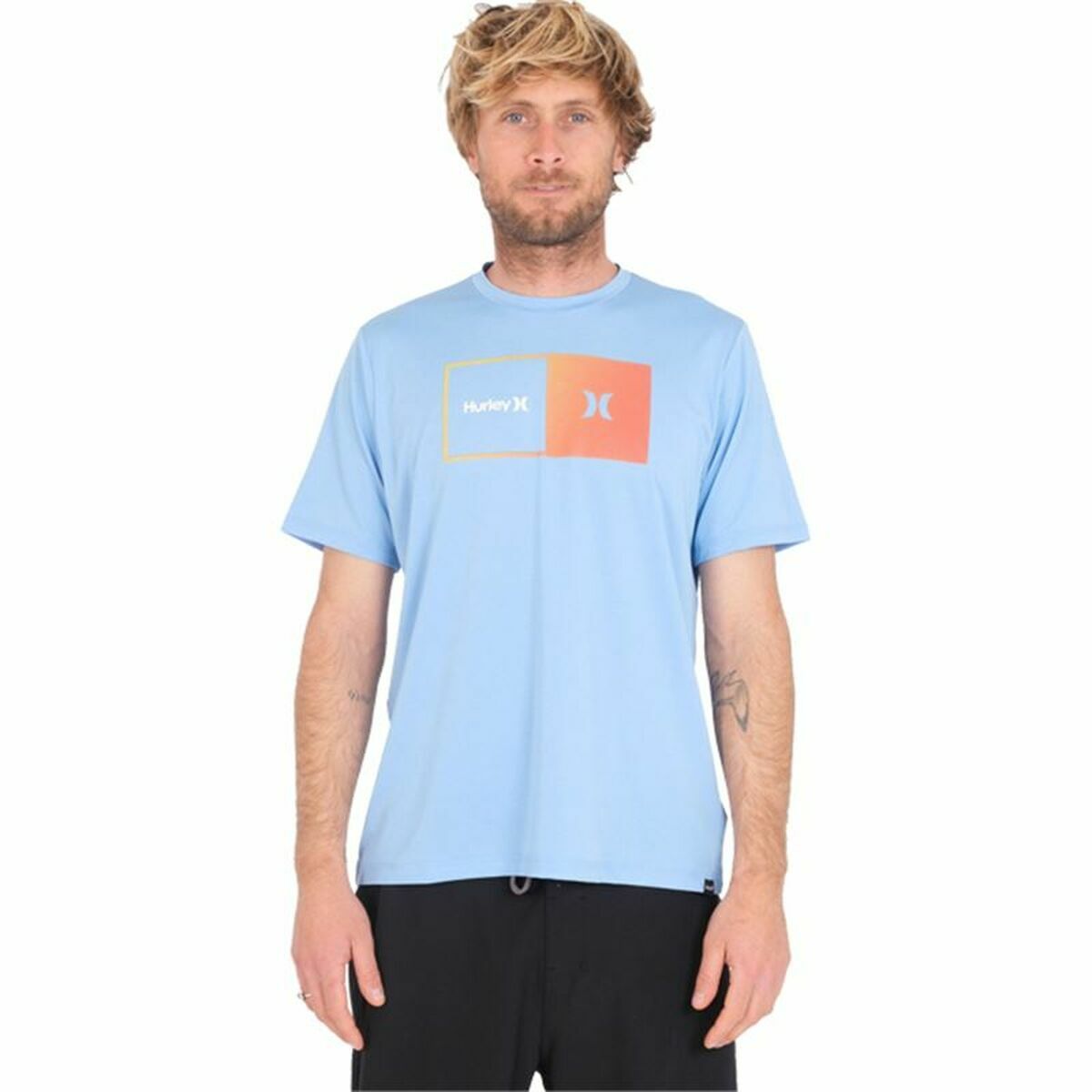 Herren Kurzarm-T-Shirt Hurley Halfer Gradient UPF Blau - AWK Flagship