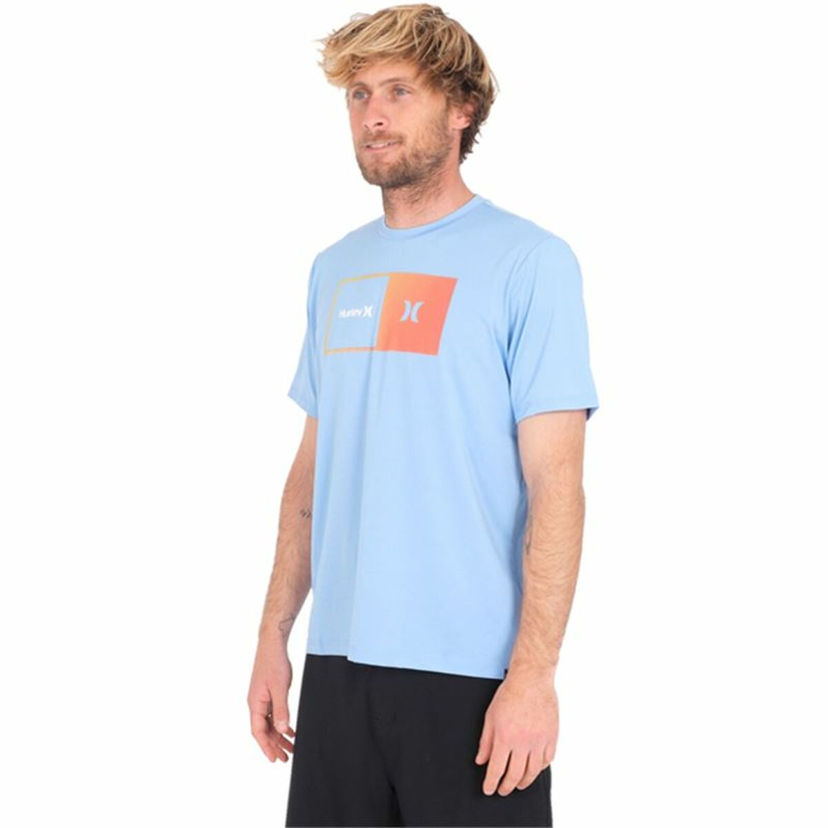 Herren Kurzarm-T-Shirt Hurley Halfer Gradient UPF Blau - AWK Flagship