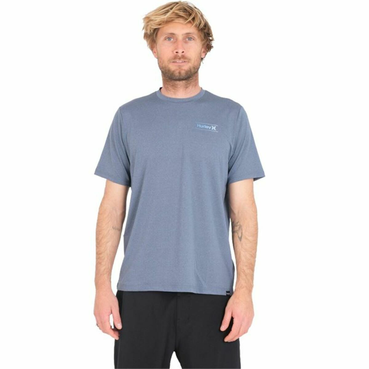 Herren Kurzarm-T-Shirt Hurley One Only Slashed UPF Blau - AWK Flagship