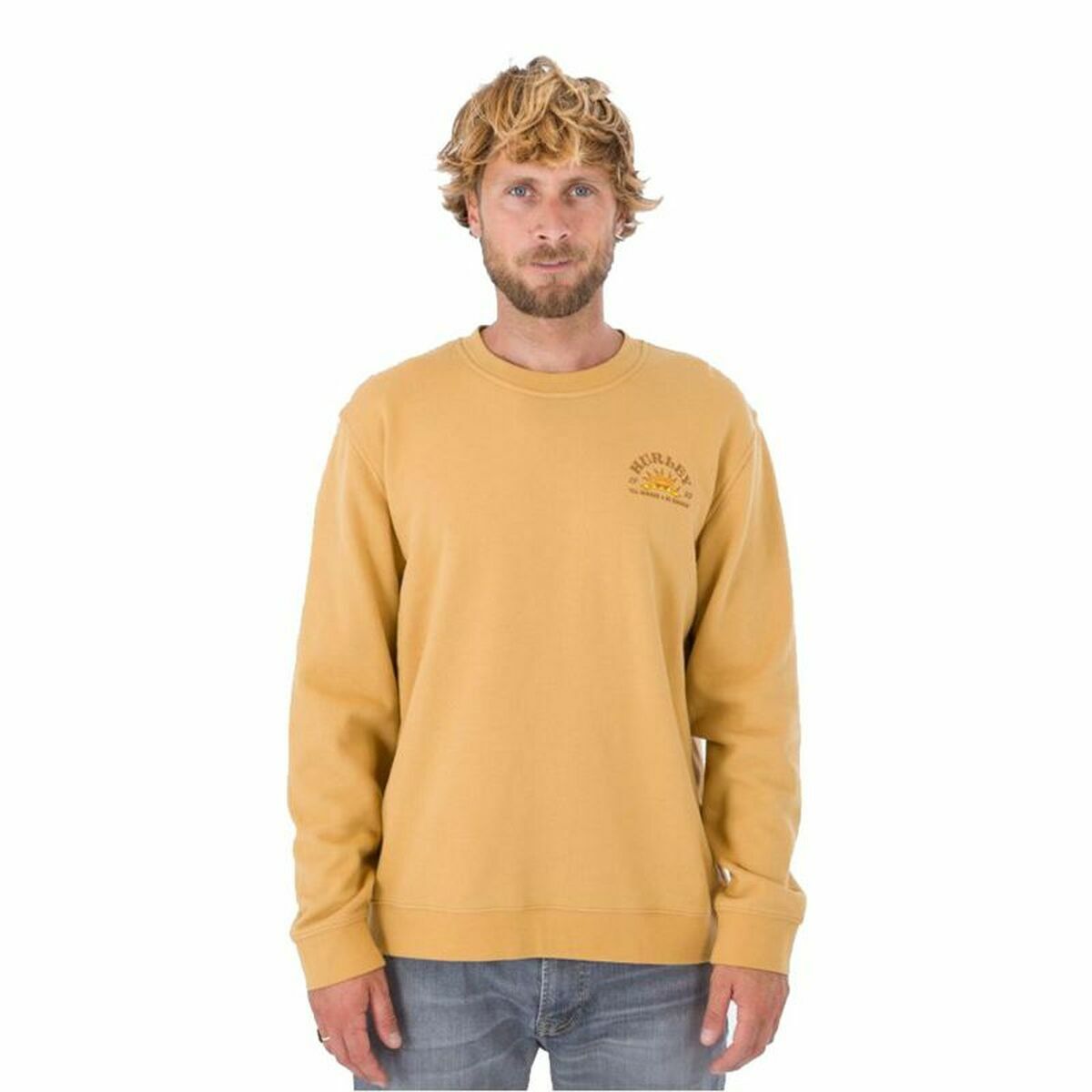 Herren Sweater ohne Kapuze Hurley No Bummers Ocker - AWK Flagship