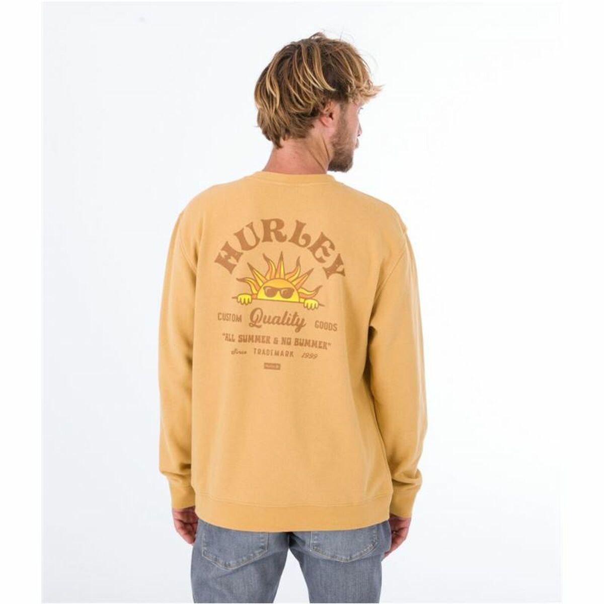 Herren Sweater ohne Kapuze Hurley No Bummers Ocker - AWK Flagship