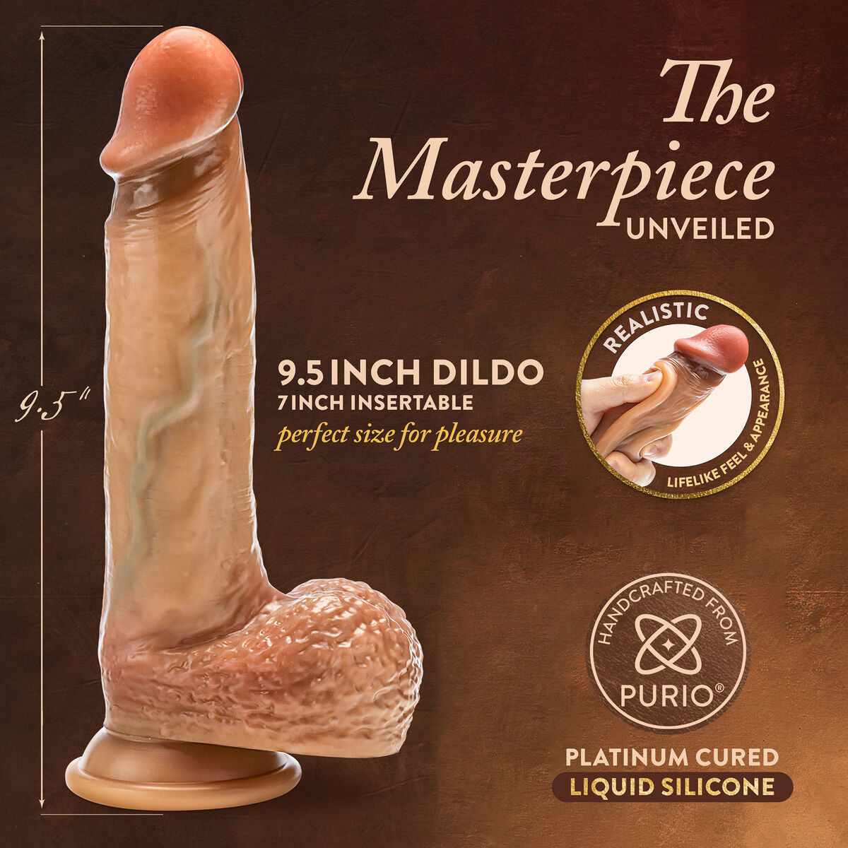 Natürliches Dildo Blush Renaissance Raphael Silikon Ø 4,5 cm (17,8 cm) - AWK Flagship