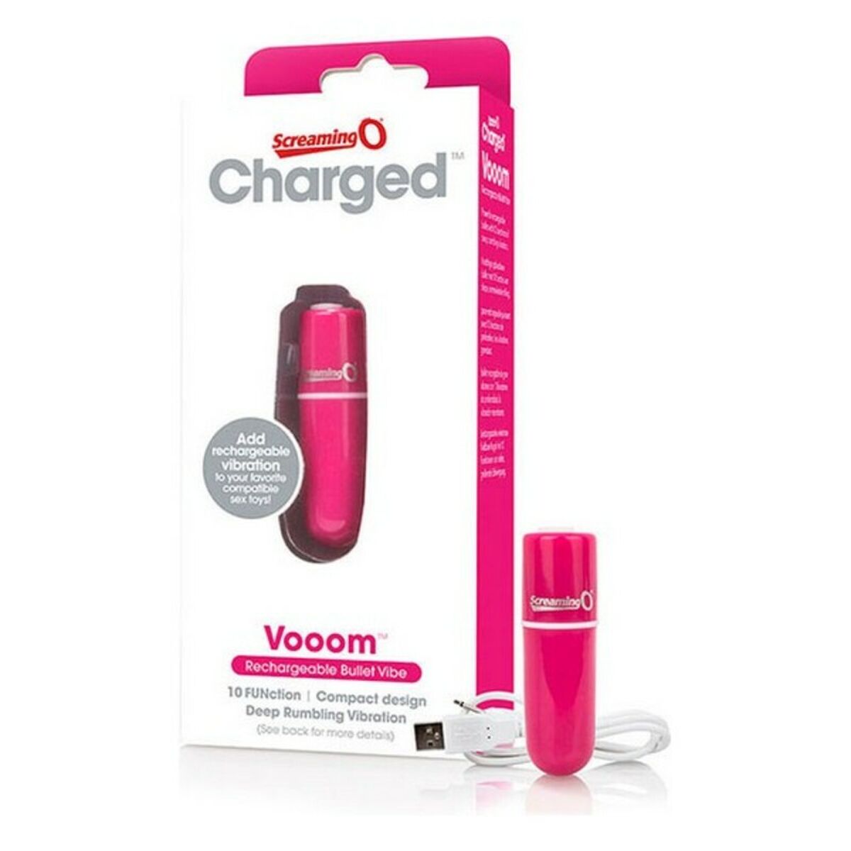 Charged Vooom Bullet-Vibrator Pink The Screaming O Charged - AWK Flagship