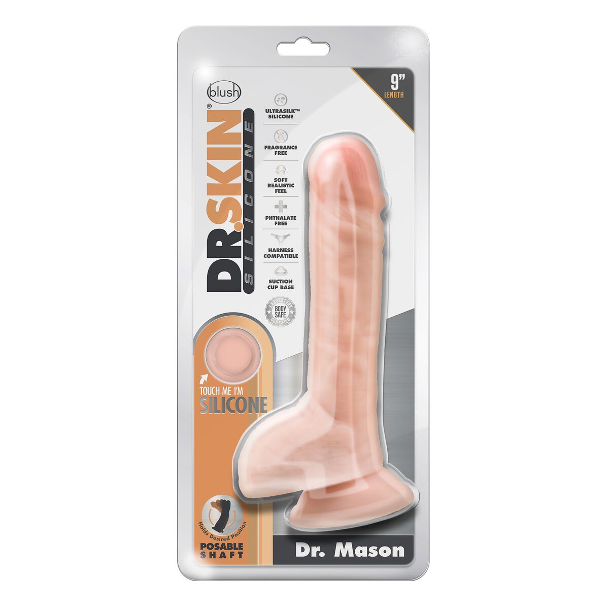 Natürliches Dildo Blush Dr Skin Silikon Ø 4,4 cm (16,5 cm) - AWK Flagship