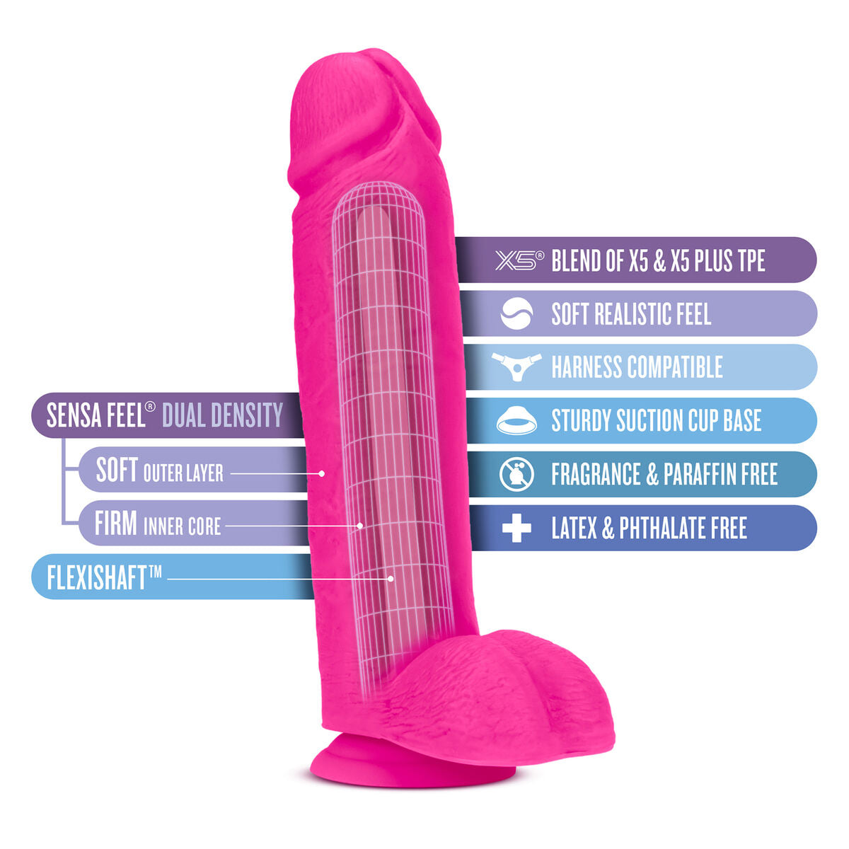 Dildo Blush Au Naturel Rosa Ø 6,2 cm - AWK Flagship