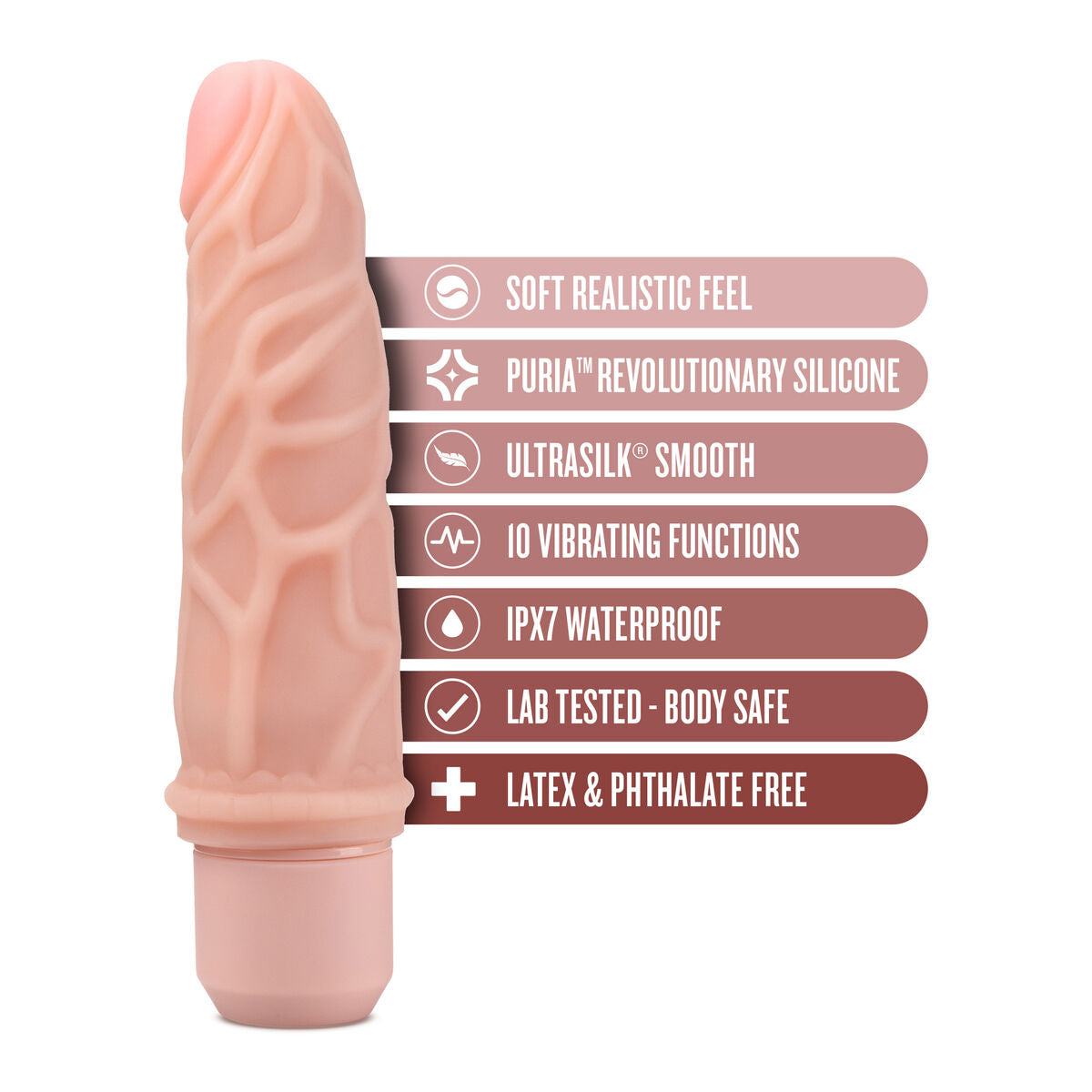 Natürlicher Dildo Blush Dr Skin Silikon ABS Ø 4,3 cm - AWK Flagship