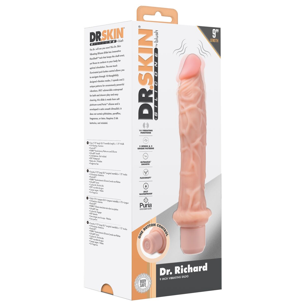 Natürlicher Dildo Blush Dr Skin Silikon ABS Ø 4,9 cm - AWK Flagship