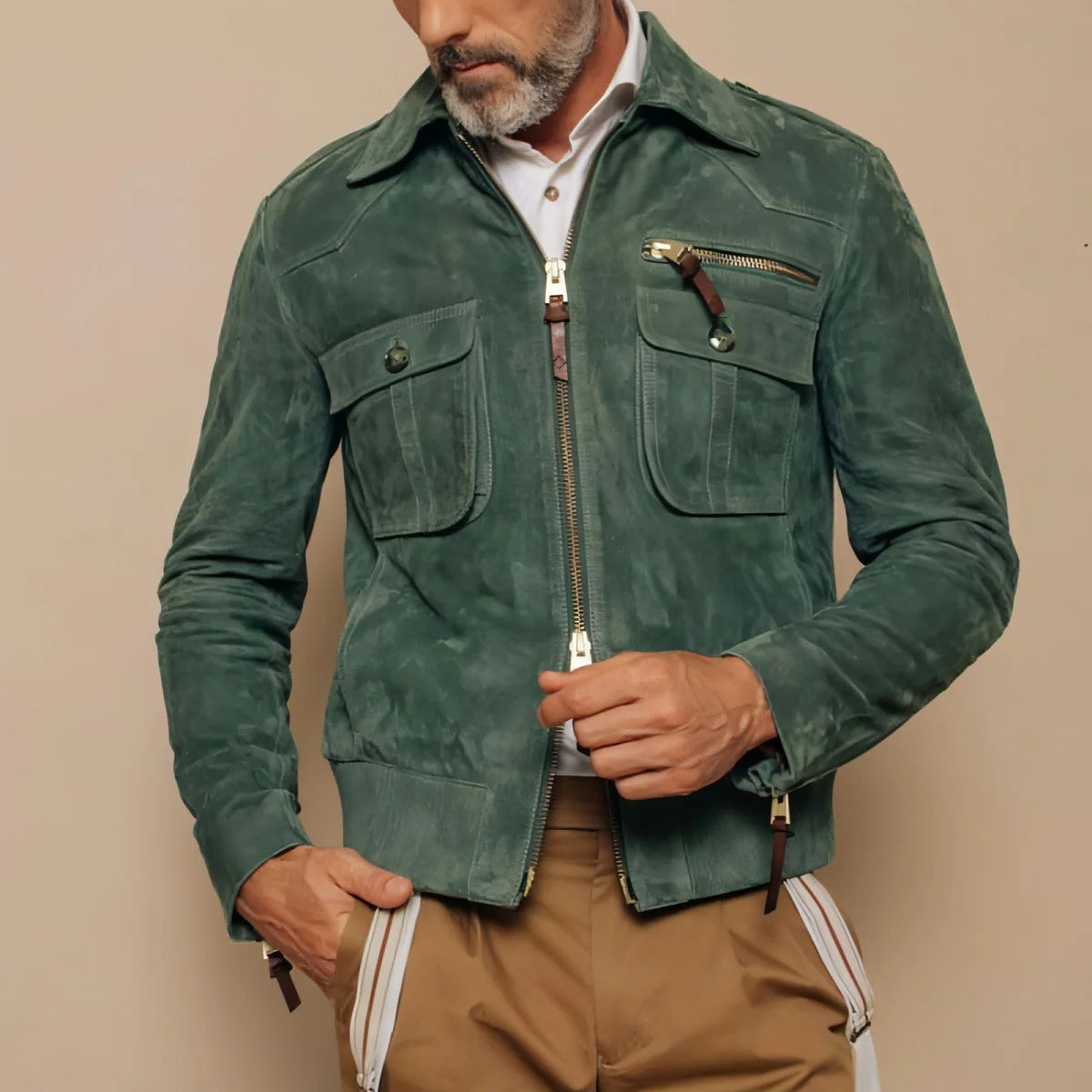 1.A Herren Slim-Fit Jacke in Unifarben