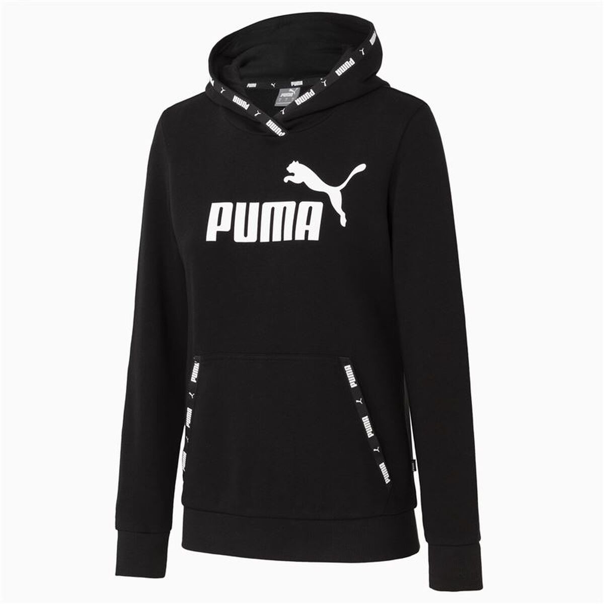 Damen Sweater Kapuze Puma Power Schwarz - Mode & Accessoires