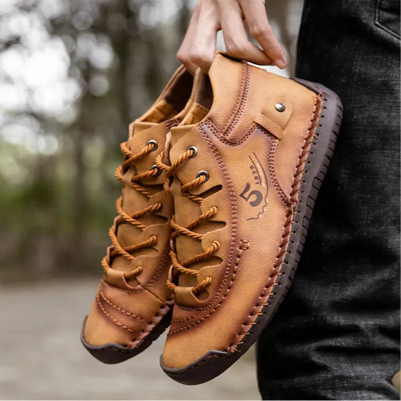 A1 Herren Outdoor-Lederstiefel, handgenäht