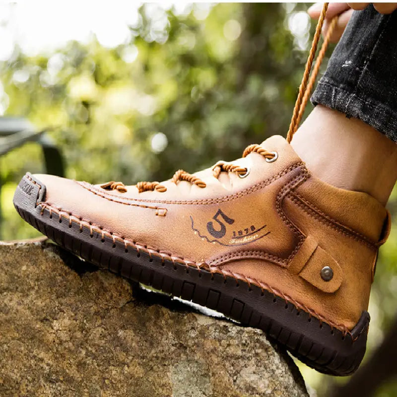 A1 Herren Outdoor-Lederstiefel, handgenäht