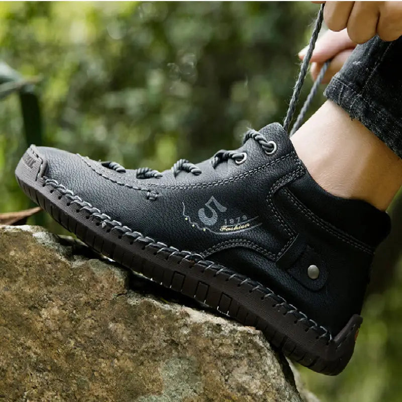 A1 Herren Outdoor-Lederstiefel, handgenäht