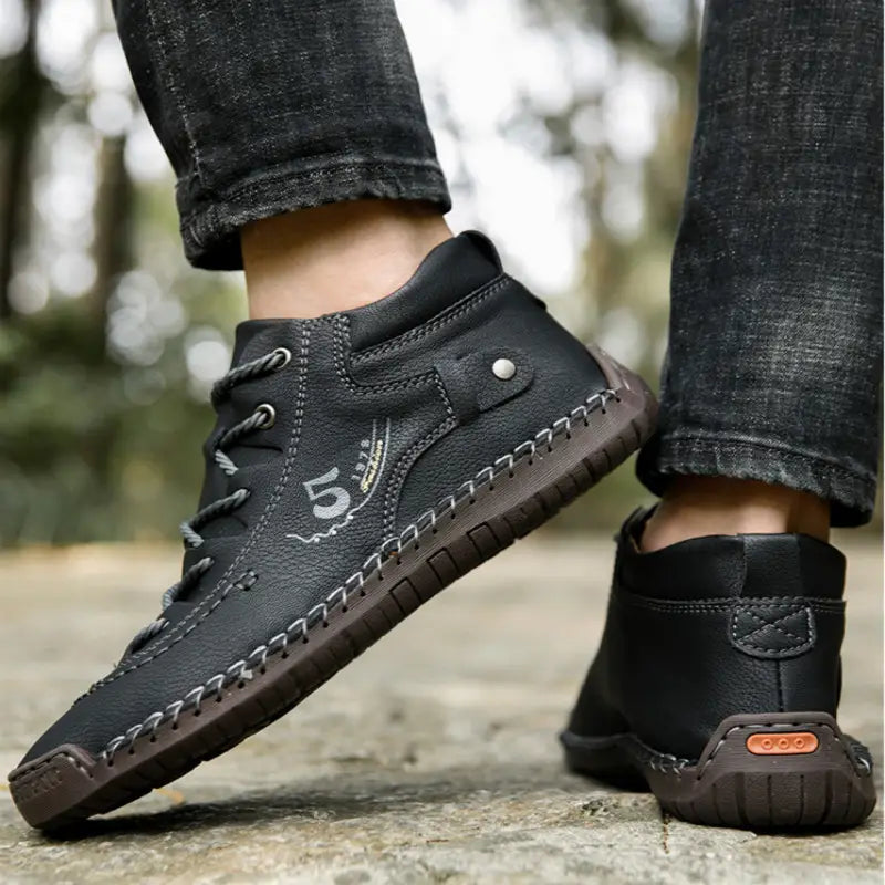 A1 Herren Outdoor-Lederstiefel, handgenäht