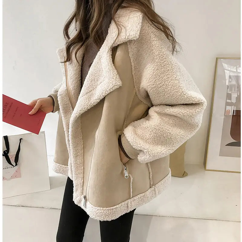 A.1 Damen Kurzjacke in Wildlederoptik