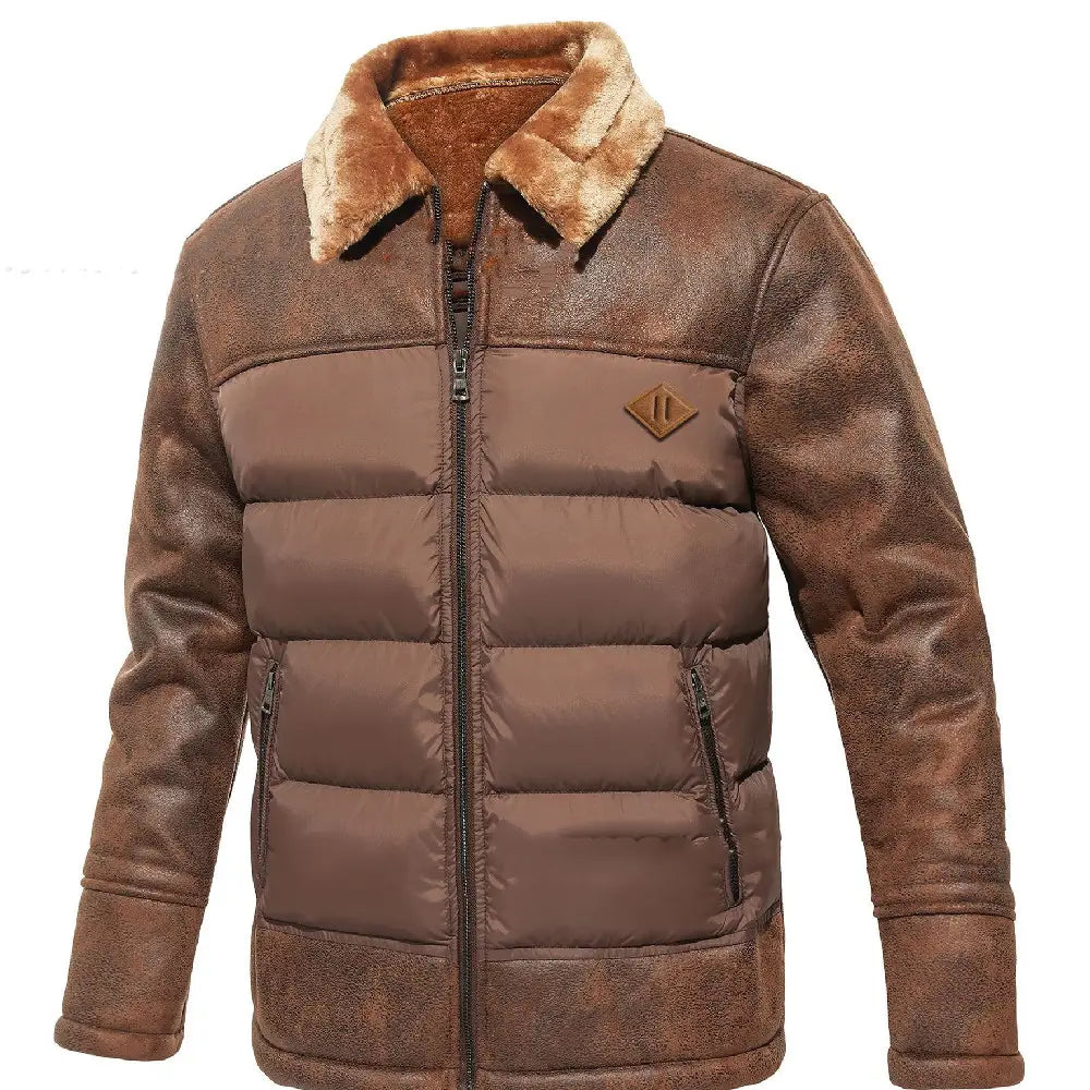 AeroFur Herren Pilotenjacke mit Kunstfell