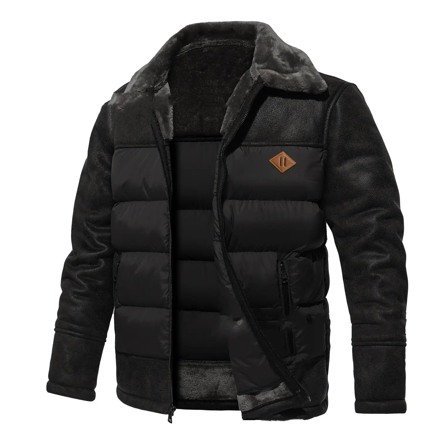 AeroFur Herren Pilotenjacke mit Kunstfell