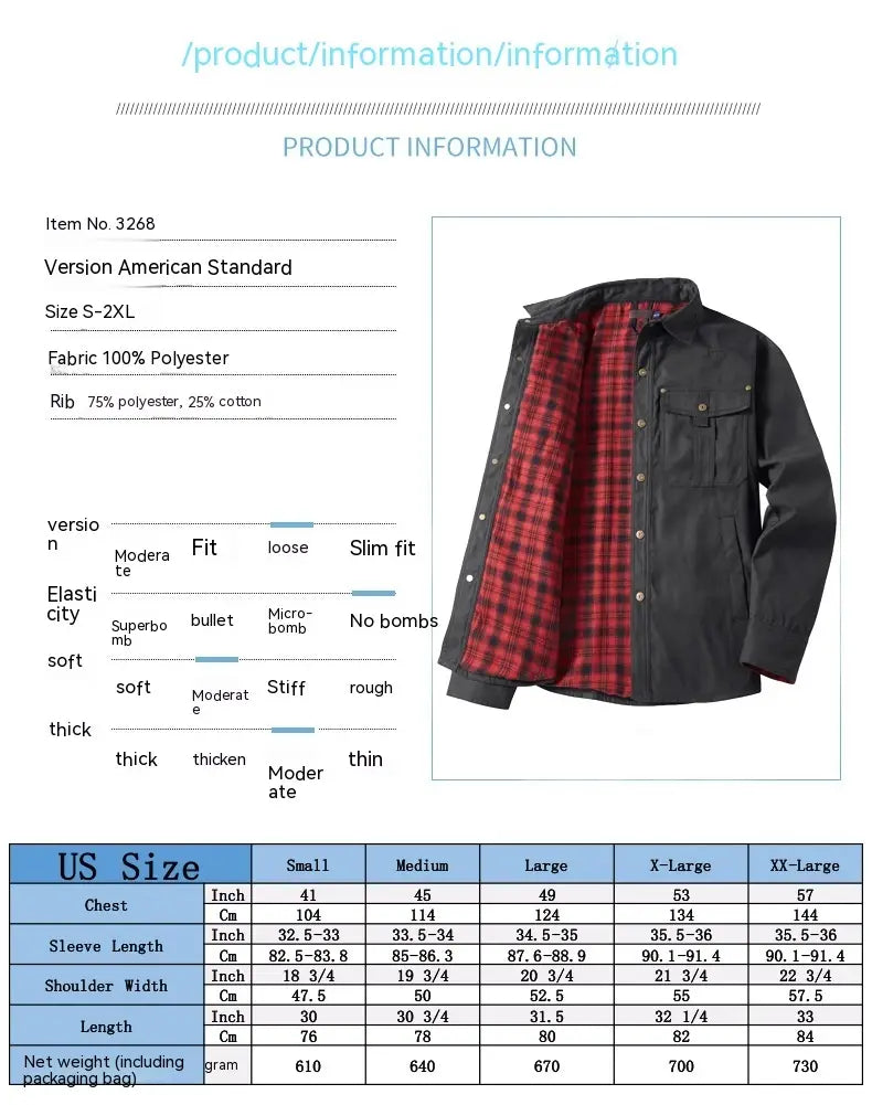 A.1 Herren Karierte Flanelljacke im Westernstil