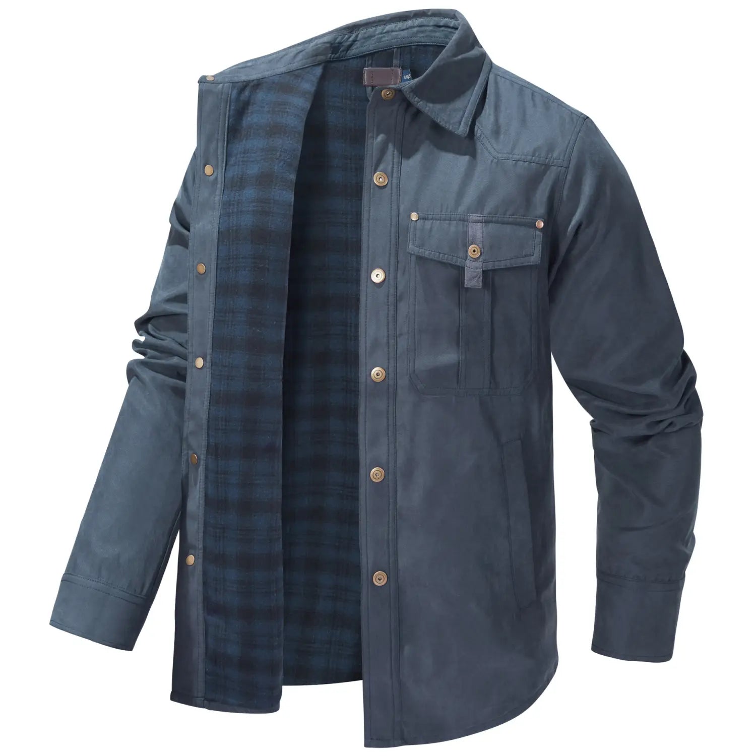 A.1 Herren Karierte Flanelljacke im Westernstil