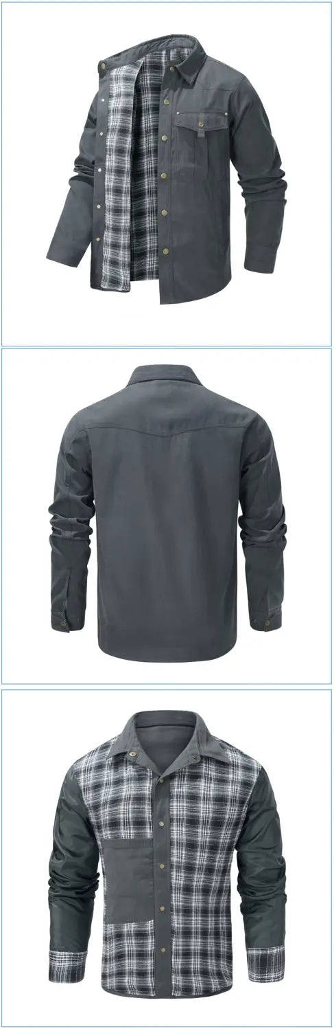 A.1 Herren Karierte Flanelljacke im Westernstil