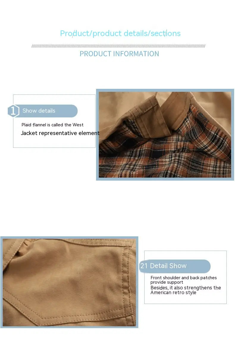 A.1 Herren Karierte Flanelljacke im Westernstil