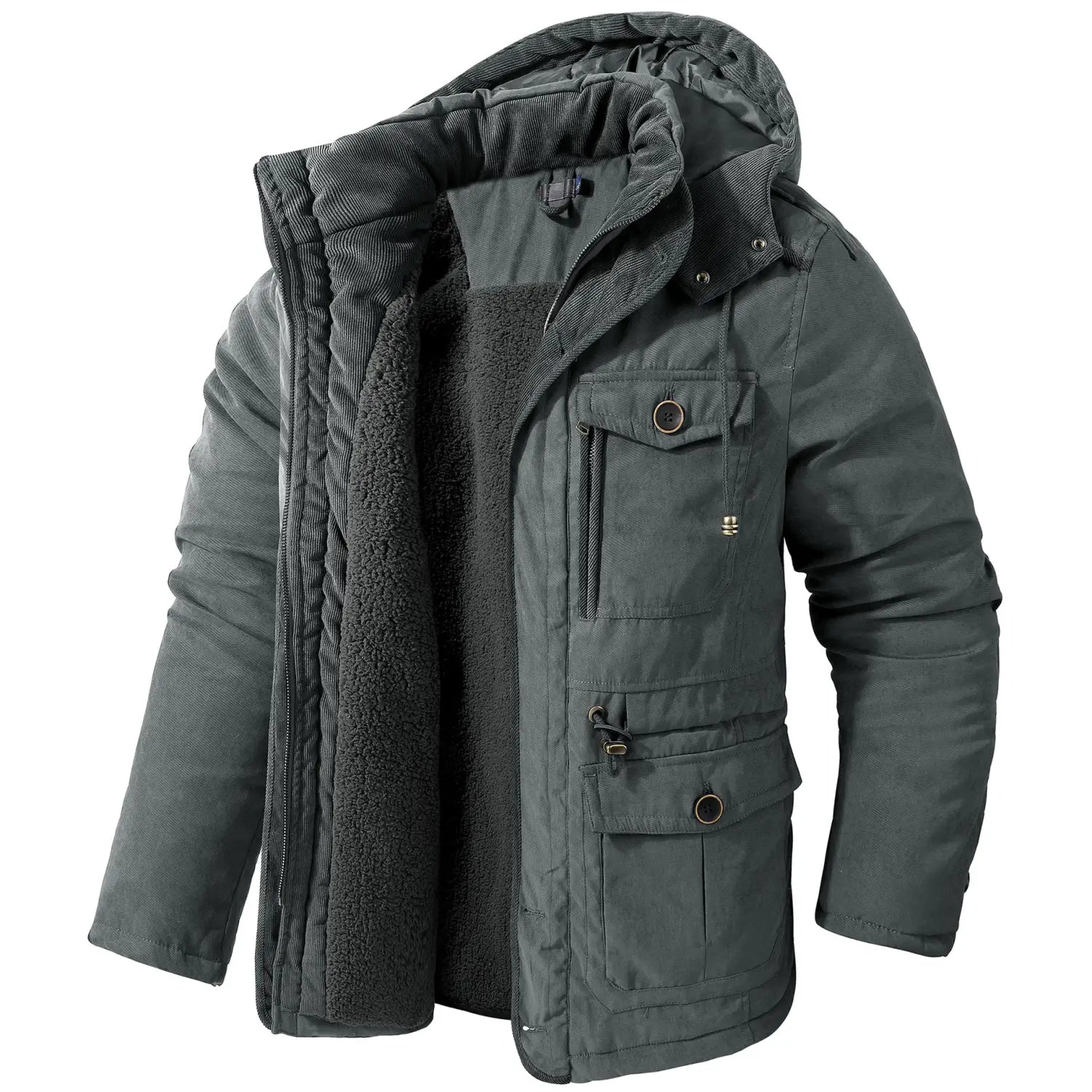 Herren Plus-Size-Jacke aus Baumwolle & Lammwolle