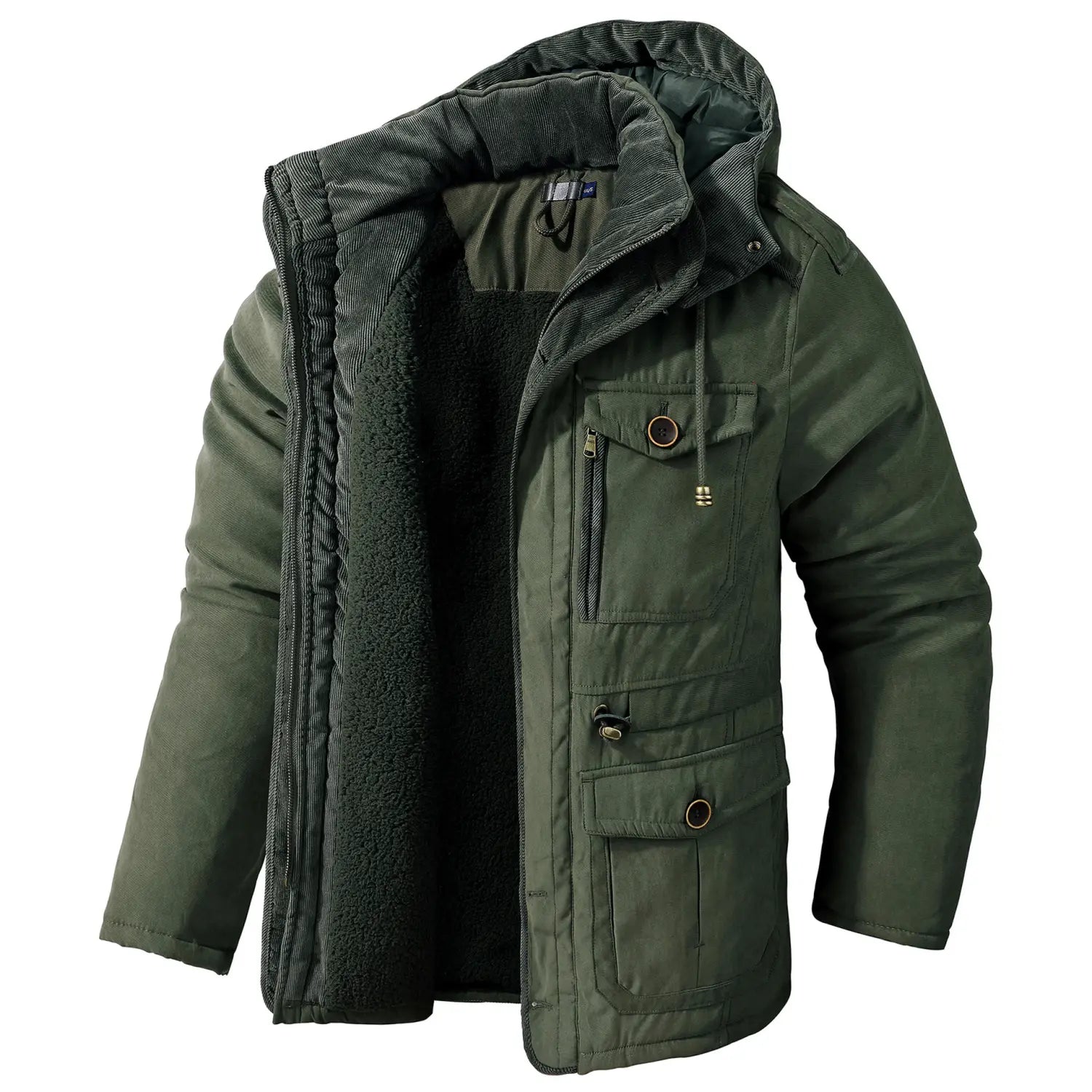 Herren Plus-Size-Jacke aus Baumwolle & Lammwolle