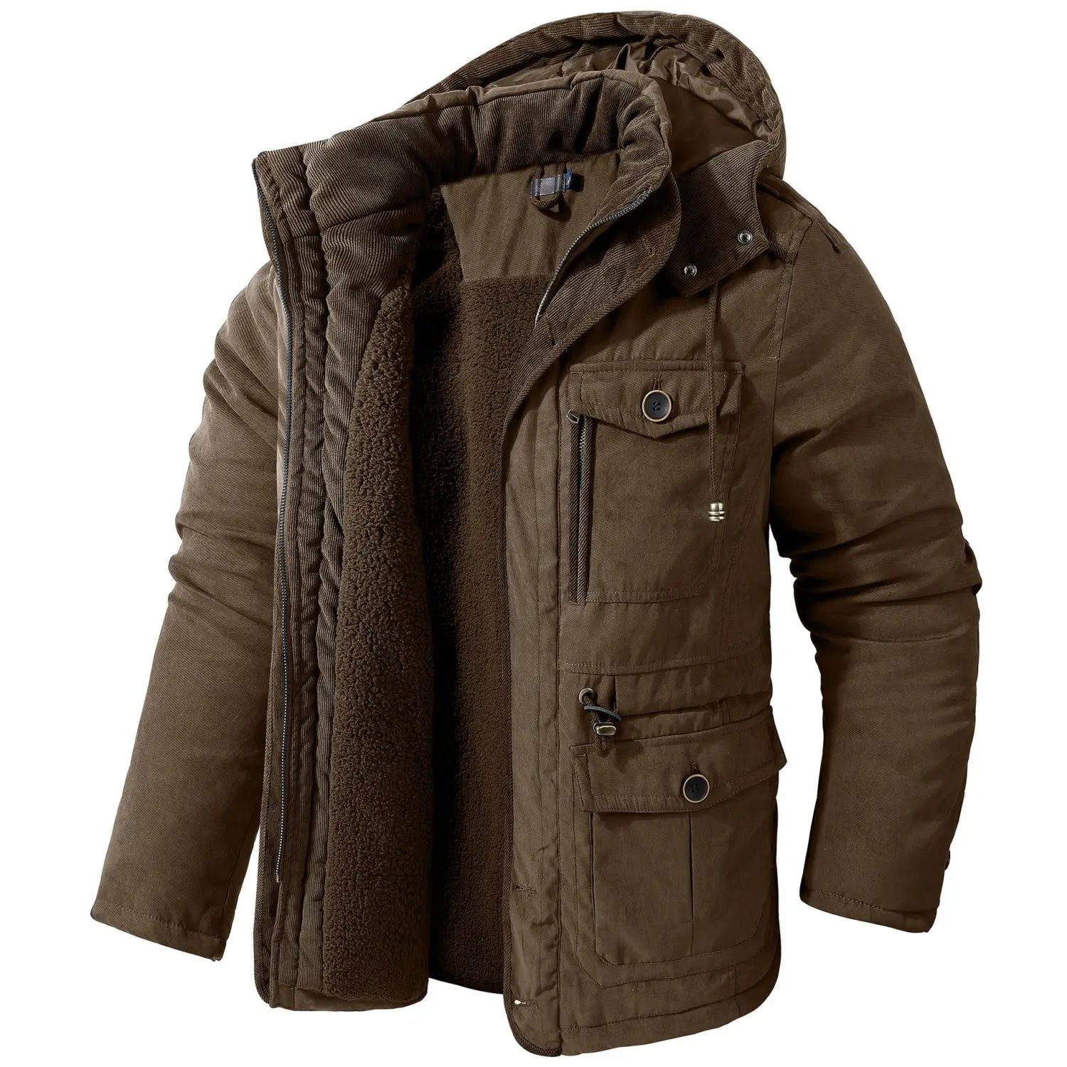 Herren Plus-Size-Jacke aus Baumwolle & Lammwolle