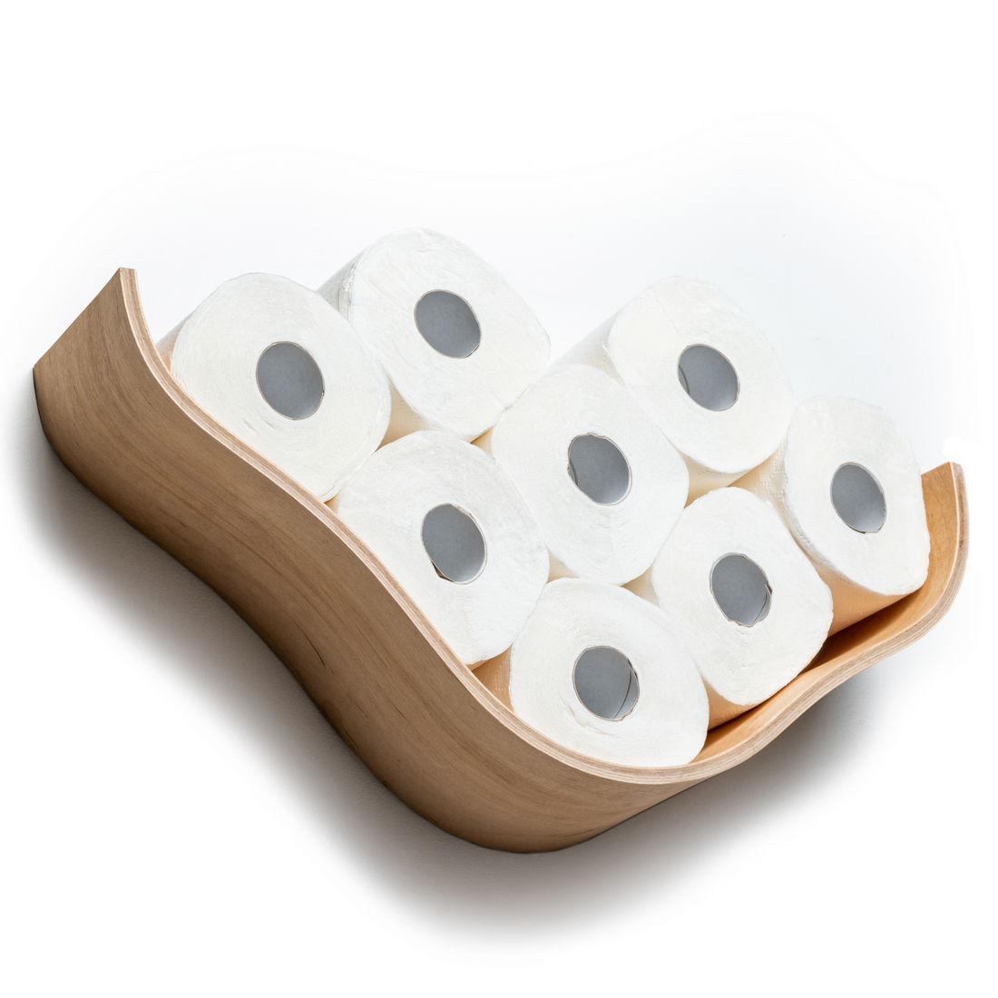 Handgefertigter Toilettenpapierhalter aus Holz – Cloud – Detailansicht 3
