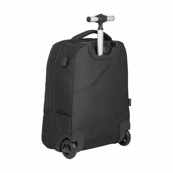 Schwarzer Trolley Safta M144B mit Teleskopgriff, idealer Laptop Trolley Safta Schouler White Label
