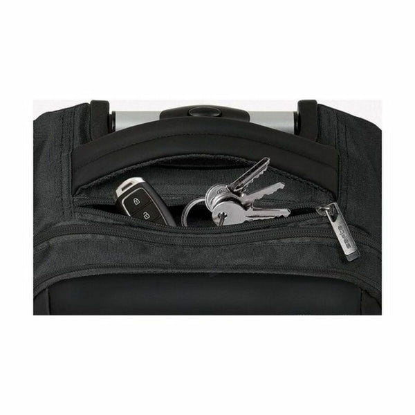 Schwarzer Rucksack mit Schlüssel, passend zum Trolley Safta M144B Laptop Trolley Safta