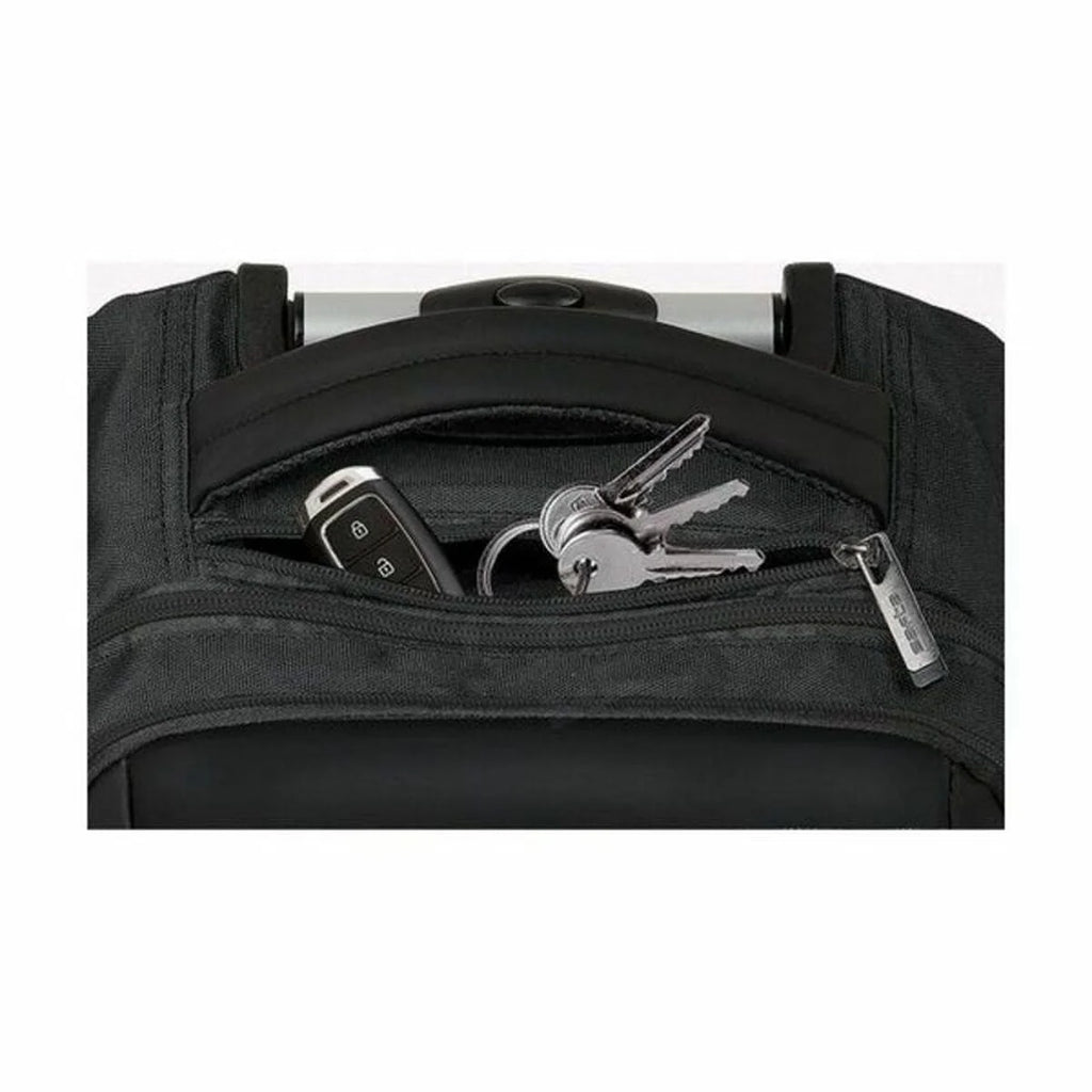 Schwarzer Rucksack mit Schlüssel, passend zum Trolley Safta M144B Laptop Trolley Safta