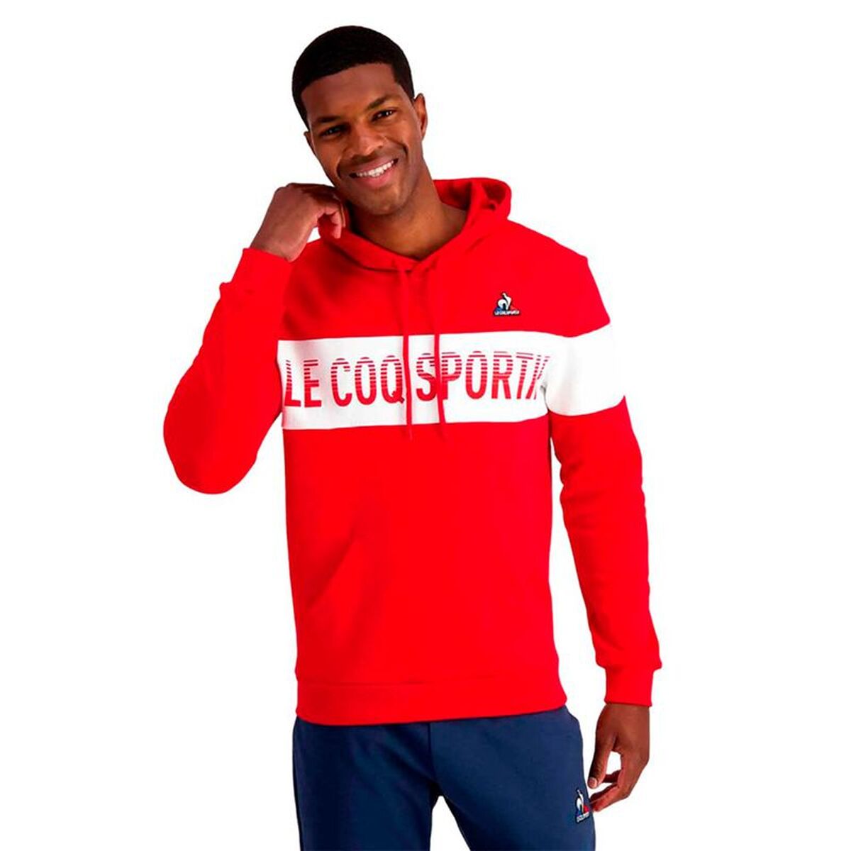 Herren Sweater Kapuze Le Coq Sportif Bah Rouge - Sport & Freizeit