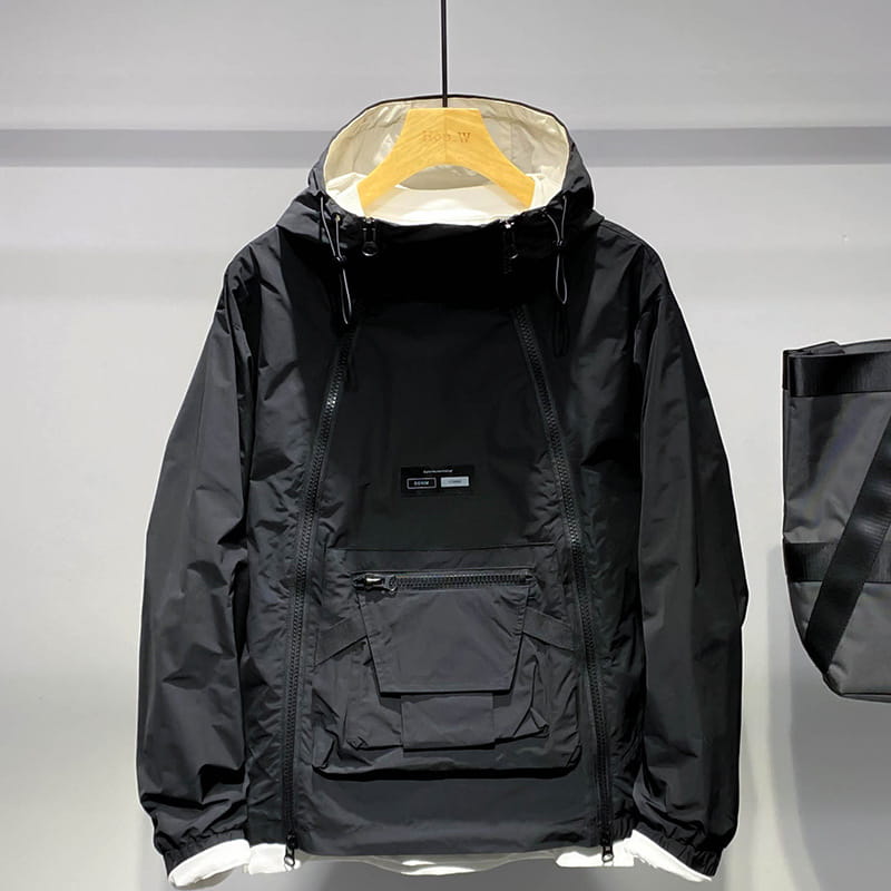 Herren Cargo-Sportjacke mit Doppelreißverschluss