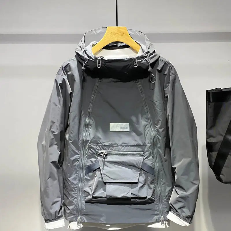 Herren Cargo-Sportjacke mit Doppelreißverschluss