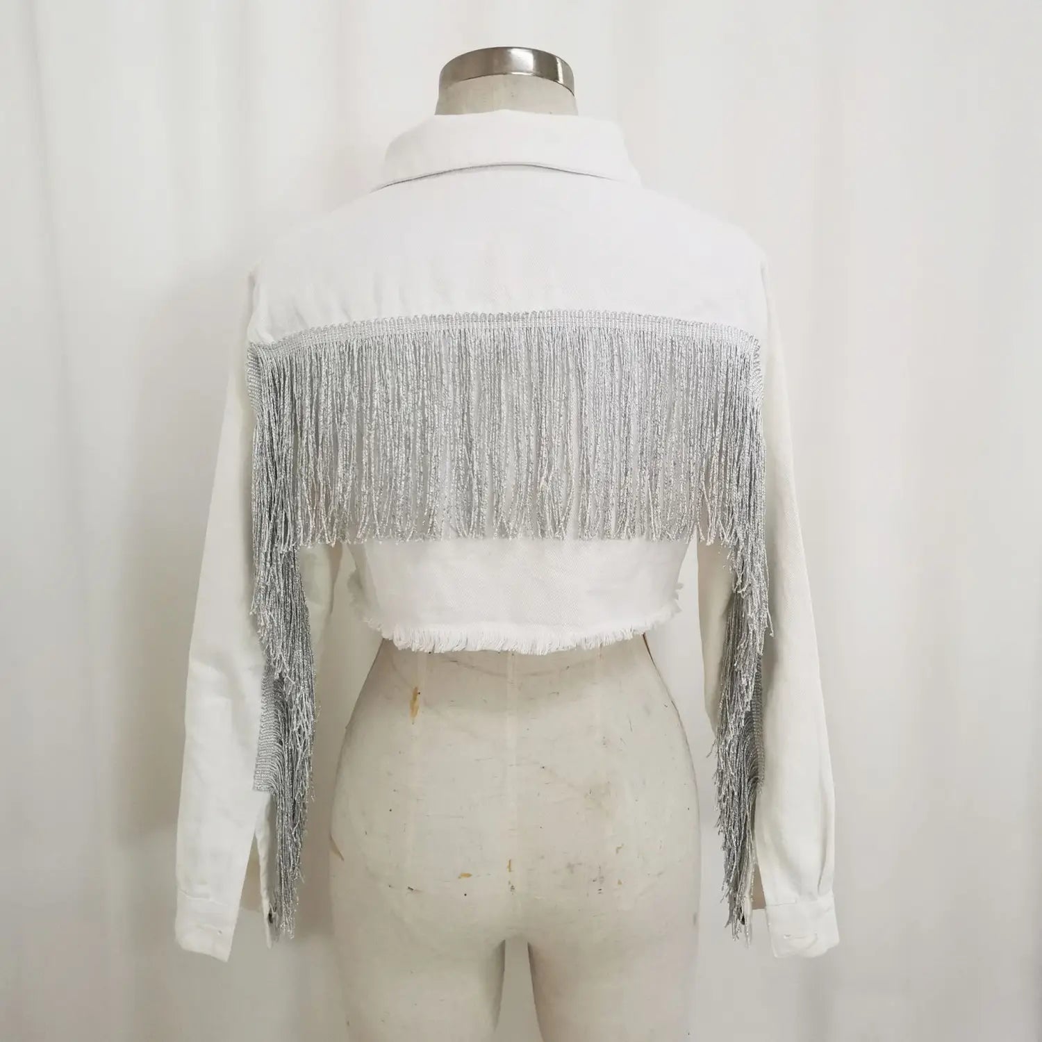 A1 Damen Jeansjacke mit Fransen