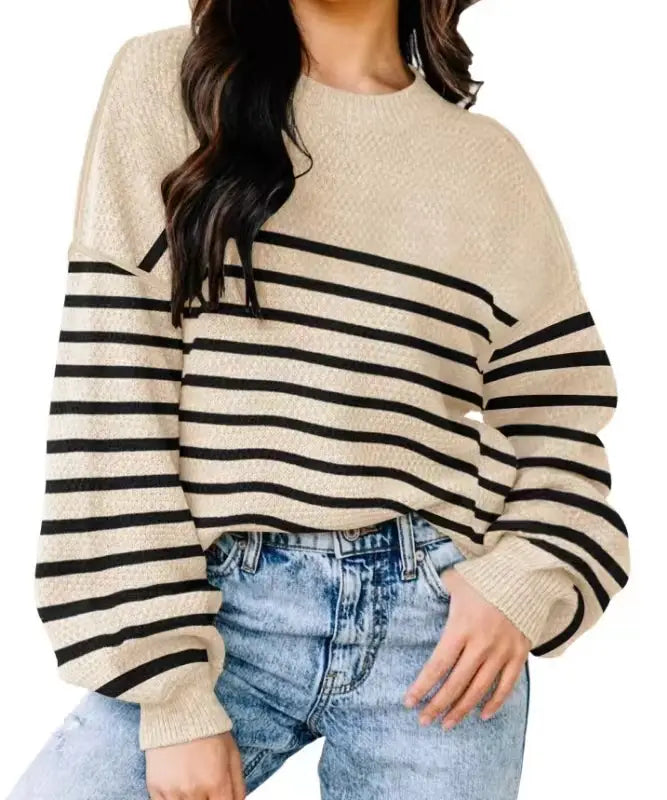 A.1 Damen Pullover locker mit V-Ausschnitt
