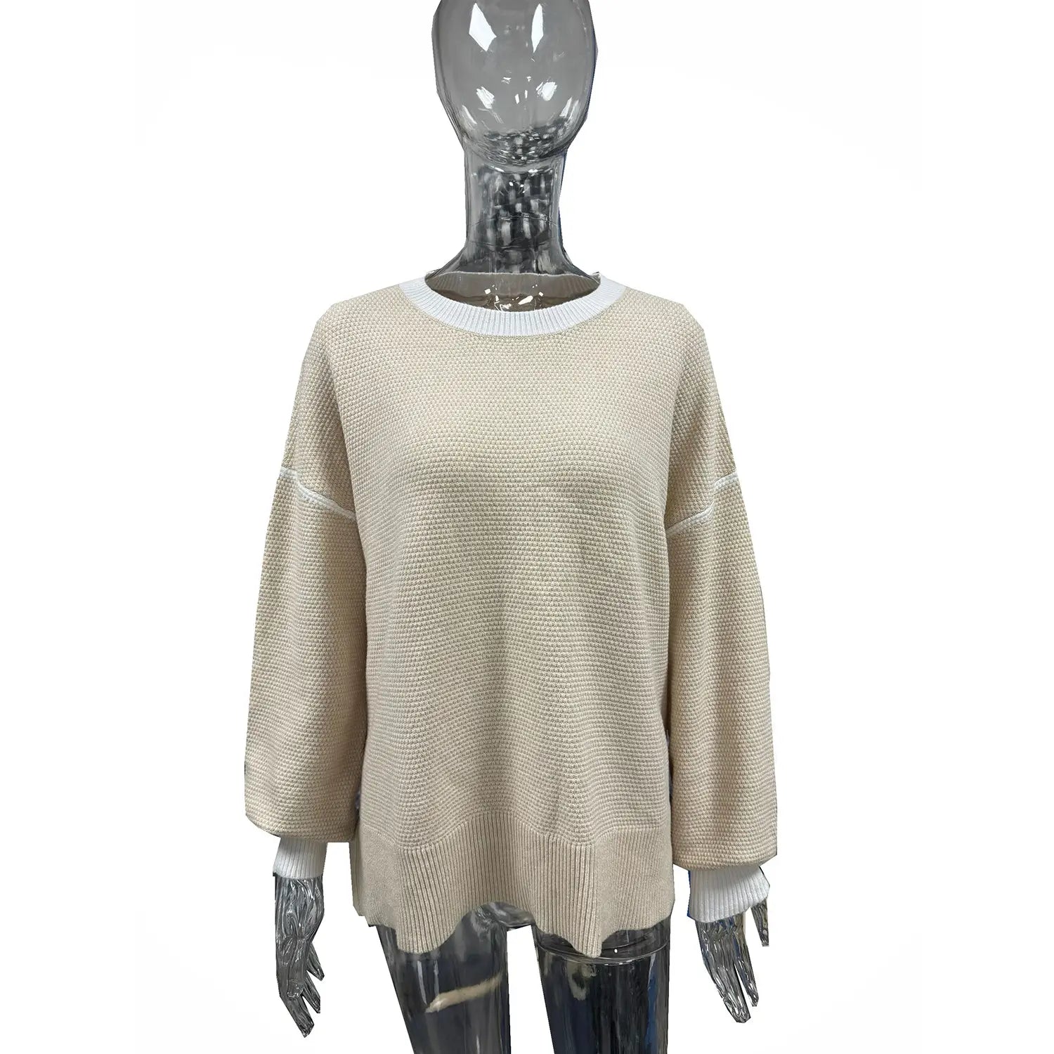 A.1 Damen Pullover locker mit V-Ausschnitt
