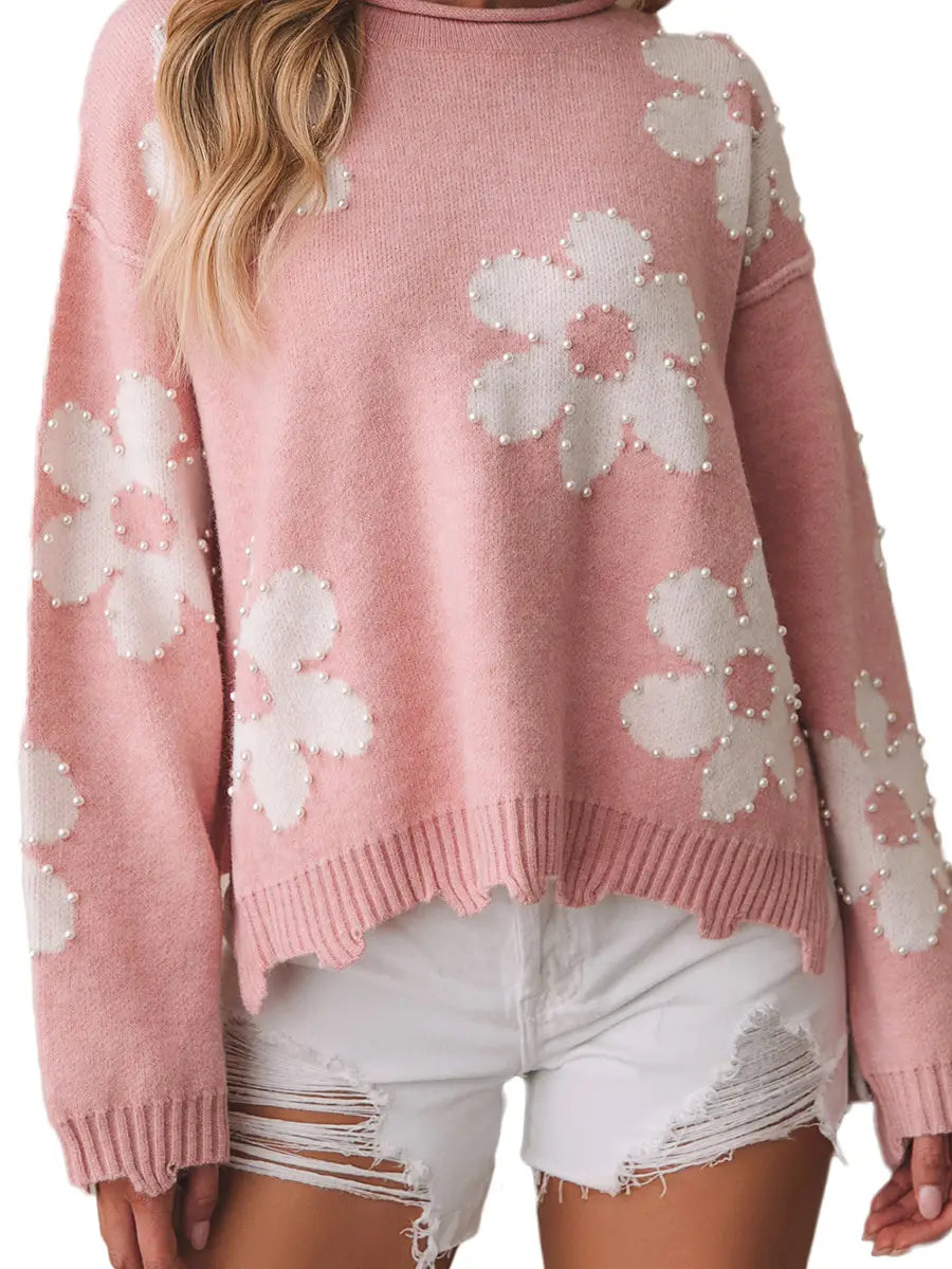 A.1 Damen Langarm-Pullover mit überschnittener Schulter