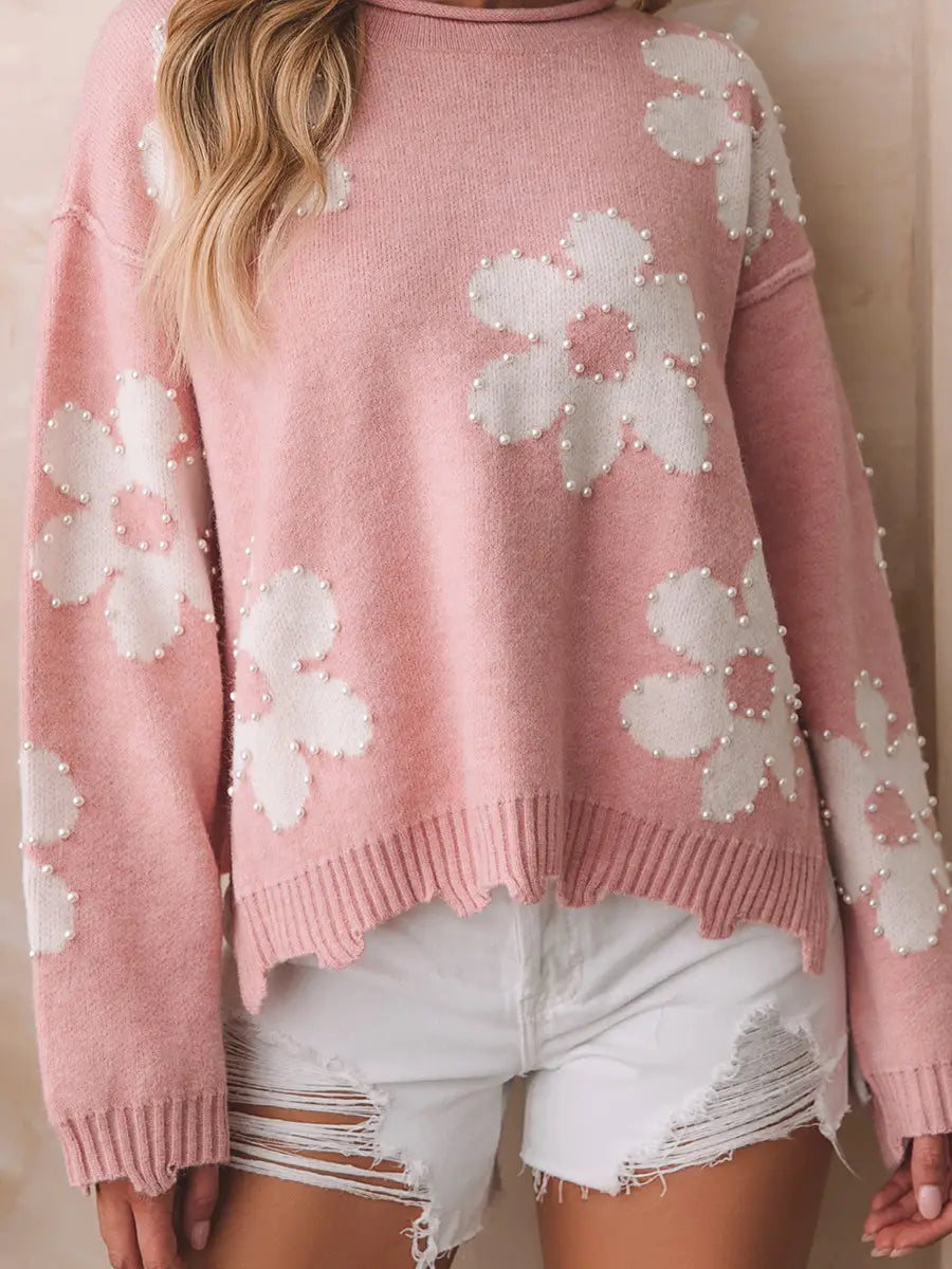 A.1 Damen Langarm-Pullover mit überschnittener Schulter