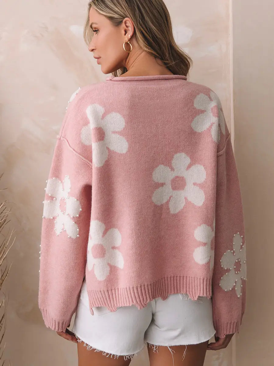 A.1 Damen Langarm-Pullover mit überschnittener Schulter