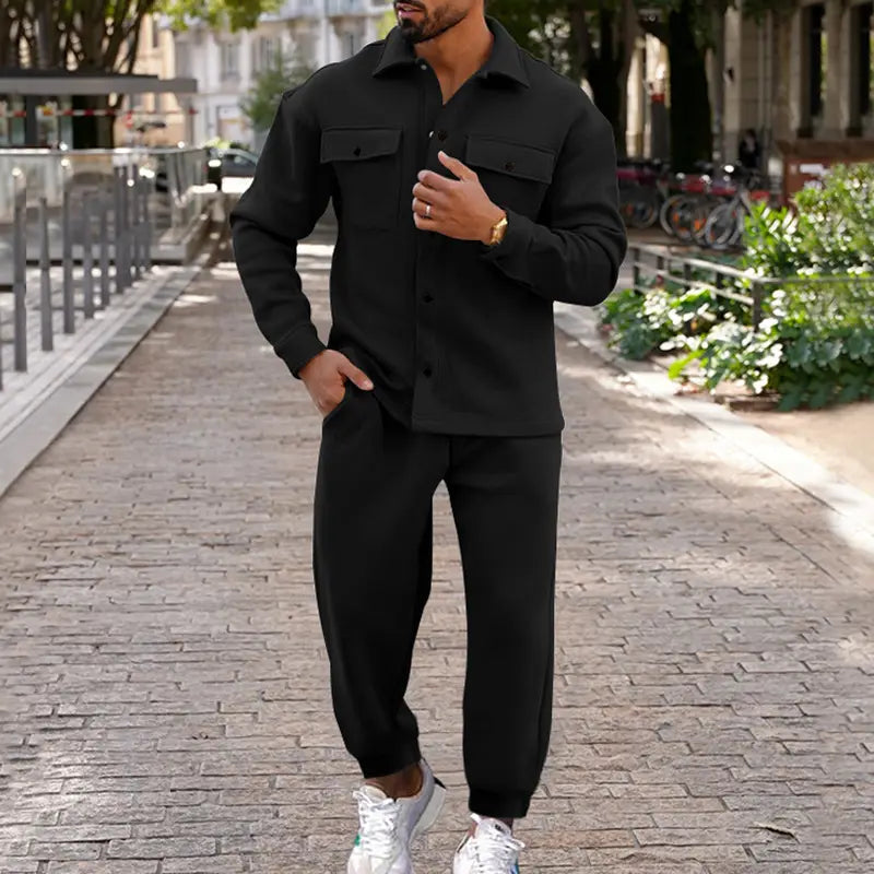 Herren Zweiteiler in Wildlederoptik, Slim Fit
