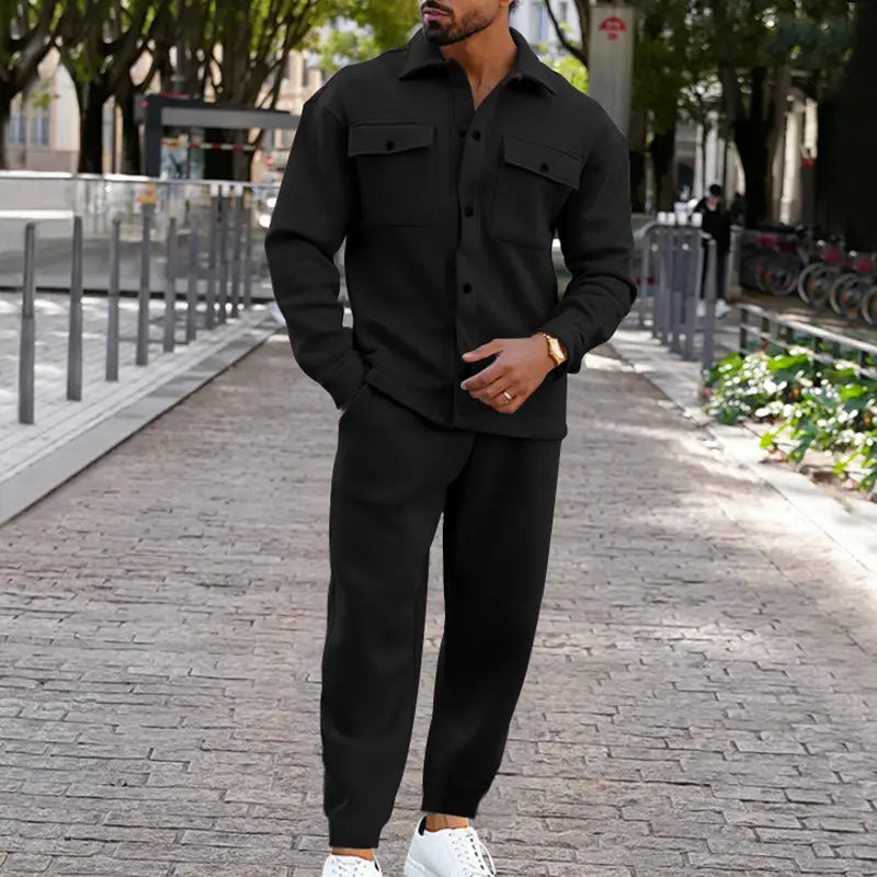 Herren Zweiteiler in Wildlederoptik, Slim Fit