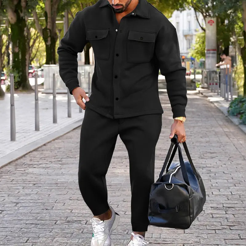Herren Zweiteiler in Wildlederoptik, Slim Fit