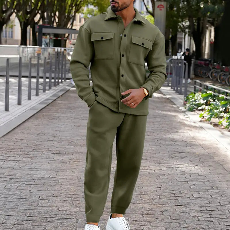 Herren Zweiteiler in Wildlederoptik, Slim Fit