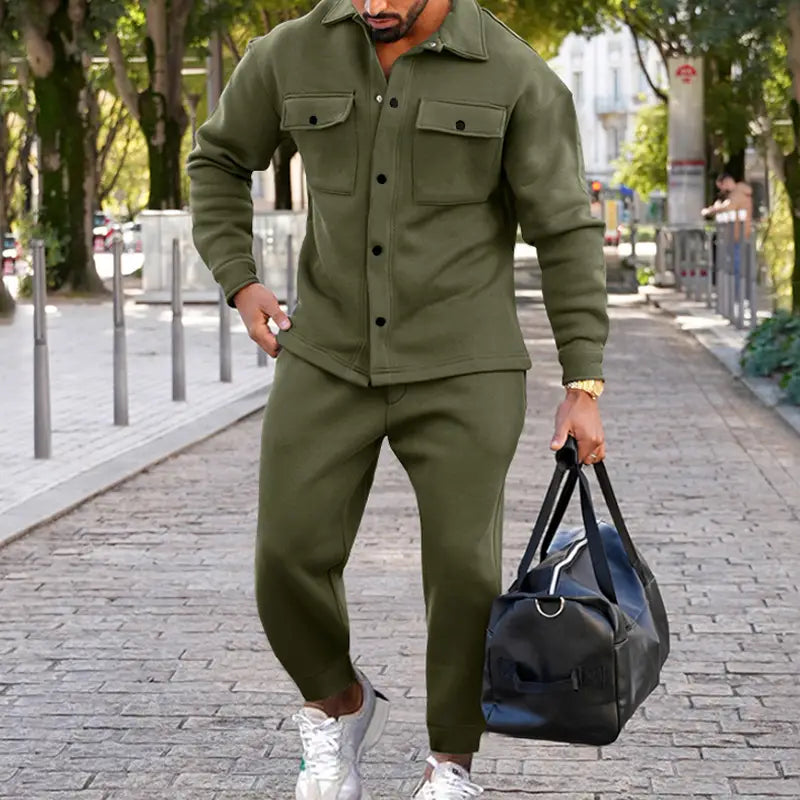 Herren Zweiteiler in Wildlederoptik, Slim Fit