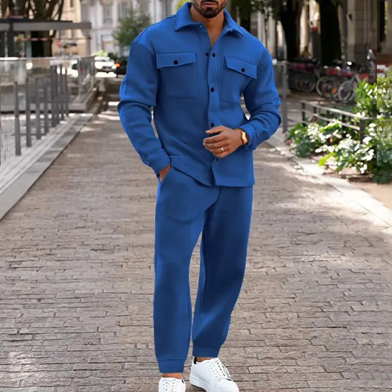 Herren Zweiteiler in Wildlederoptik, Slim Fit