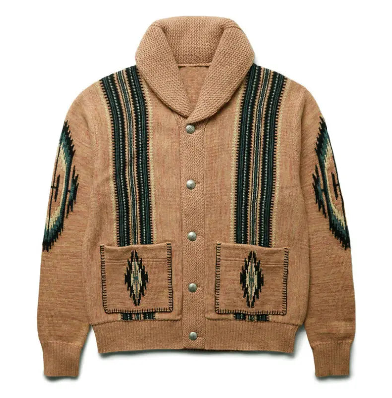 Damen Jacquard-Strickmantel für Herbst & Winter