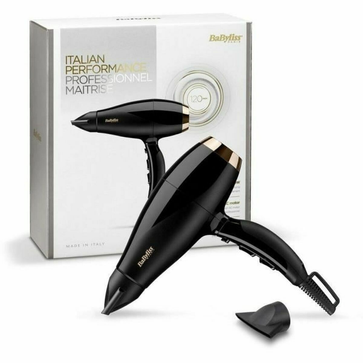 Fön Babyliss Super Pro 2300 Schwarz Gold Schwarzweiß 2300 W - AWK Flagship